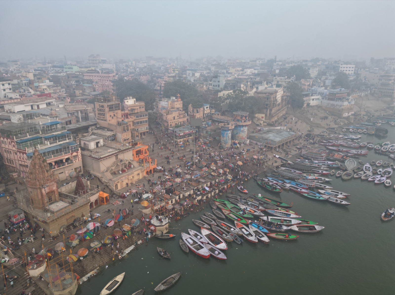 Ghats and boats in Varanasi